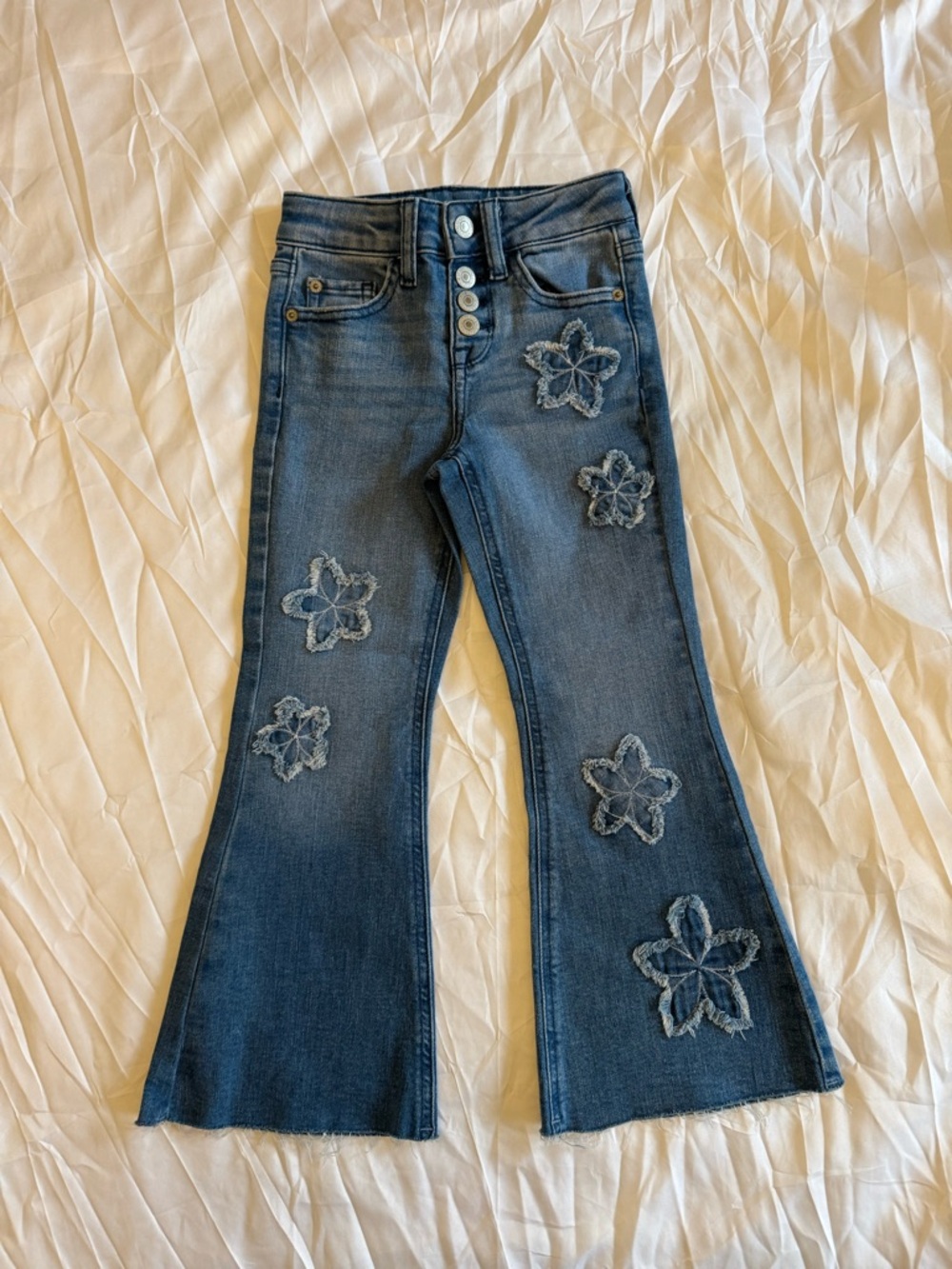 Thereabouts mid rise super flare girls jeans size 6